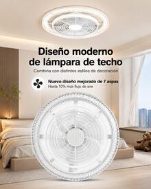 1 Piece 36CM/40CM Ceiling Fan With Remote Control 3 Color Lights, 3 Speeds, With Timer Function, Recessed Fan Light, For Kitchen/Bathroom/Bedroom - 200W - View 2