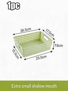1 pieza Cesta de almacenamiento de plástico de gran capacidad color macaron, caja organizadora multifuncional para snacks y juguetes de escritorio, material PP con asa integrada, caja de almacenamiento apilable y minimalista que ahorra espacio, adecuada para el hogar, la cocina, el baño, el dormitorio y la oficina - Multicolor - Ver 14