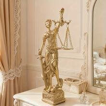 Lady Justice Statue, Single Gold-Finish Themis Figurine With Scales, Sword And Blindfold, Legal Office Desk Decor For Law Firm, Home Study, Bookshelf, Courtroom And Gift For Lawyers And Law Students - 1PC - View 7