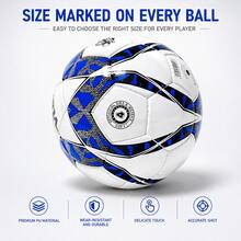 Vtur Football Professional Low Bounce Futsal Ball Size 4 – Hand Sewn Indoor Soccer Ball, Premium PU Leather, Enhanced Control & Durability For Training & Match Play Footballs . - Blue - View 2