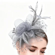 1pc Feather Decorated Headpiece, Elegant And Chic, Suitable For Tea Party, Kentucky Derby, Fascinator, Cocktail Party, Wedding, Bride, Etc., Can Be Used As Headband, Women's Headpiece, Girls' Headpiece, Birthday Gift, Mother's Day Gift, Mini Hat, Small Hat, Mini Top Hat, Mini Hat, Etc., Also Suitable For School Supplies, Gifts, Hair Accessories, Fashion, Holiday Dress-Up, Rave Party, Dinner Party, Etc. - Multicolor - View 24