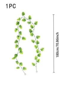 1株人造蒙塔拉藤蔓，抗紫外线户外人造植物，180厘米/70.86英寸，人造绿色藤蔓，绿色花环装饰，适用于家居、办公室、派对、书桌、婚礼、春季、节日、浴室、客厅、卧室、DIY花束、花园、夏季、玫瑰 - 彩色 - 查看 11