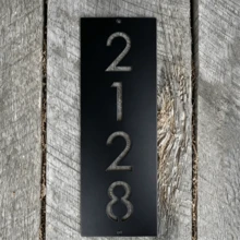 6 Sizes Available! Black Metal House Number Plate - Vertical Residential Address Plaque - Customized Address Number - Modern Address Plate - House Number Sign - Galvanized Metal Number Plate - Black - View 3