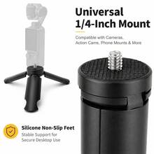 迷你三腳架，兼容 Osmo Pocket 3/2，可折疊桌面相機支架，附 1/4" 螺絲接頭，便攜 ABS 桌面三腳架手柄，適用 Hero 13/12/11/10/9、X5/X4/X3、Osmo Action 及智慧型手機 - 查看 3
