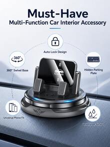 Multifunctional Hidden Parking Sign Car Phone Holder, 360 Degree Rotating Anti-Slip Center Console Navigation Mount, Universal Car Phone Holder - A - View 8