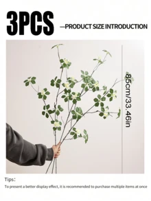 ZaiYe 3PCS, Artificial Azalea Branches, Lifelike Simulated Green Leaf Branches, Simple Zen Style Artificial Green Plants, Suitable For Indoor Home Table Decoration, Festival And Wedding Decorations - Multicolor - View 3