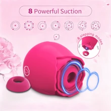 New Rose Toys Specially Designed For Women: Premium Nipple Stimulator, 8 Powerful Vibration Modessucking Modes, Silicone Material, Rechargeable Battery, A Novel Adult Toy, Suitable For Bedroom Use, A Valentine'S Day Gift For Your Significant Other - 紅色 - 查看 5