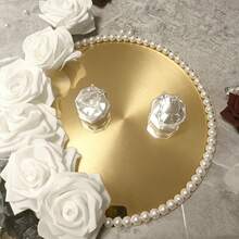 16pcs Decorative Tray Set, 15cm Gold Round Acrylic Mirror Tray, Candle Holder, Shatter-Resistant Acrylic Mirror Makeup Mirror, Suitable For Table Centerpiece Decoration, Wedding Decor, Birthday Party Decor, Photography Props, Non-Food Contact - Multiple Styles - View 5