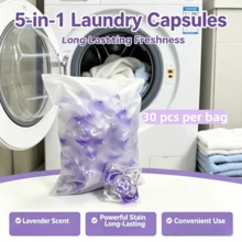 5D Function Lavender Laundry Pods 30pcs/Bag 60pcs/Tub Effective Stain Removal Daily Clothing Washing Liquid - Liquid - View 9
