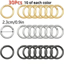 5/10/15/20/30 cái móc khóa carabiner tròn bằng kim loại có lò xo mở được, đầu nối móc khóa, phù hợp làm trang sức DIY và phụ kiện cho doanh nghiệp nhỏ - Nhiều màu - View 51