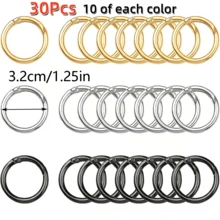 5/10/15/20/30 cái móc khóa carabiner tròn bằng kim loại có lò xo mở được, đầu nối móc khóa, phù hợp làm trang sức DIY và phụ kiện cho doanh nghiệp nhỏ - Nhiều màu - View 60