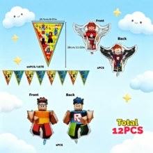 Roblox 4SET Party Decoration Background Decor, 1Set/15pCS Banner Birthday And Graduation Party Gift Balloons. Suitable For Thanksgiving, Halloween And Christmas Events Suitable For Celebration, Party And Unique Occasions - ROBLO Foil Balloons B Banner Background - View 10