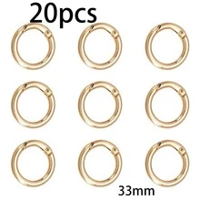 20pcs Metal O-Ring Spring Clasps, Suitable For Handmade DIY Charm Jewelry Making, Can Be Used For Open/Close Round Keychains, Handbags, Hooks, Dog Leash Buckle Connectors, Versatile And Practical - Multicolor - View 11