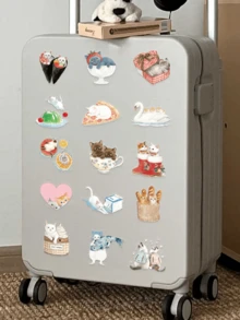 50pcs Transparent PET Cat Stickers, Cute Cat Aesthetic Stickers, Suitable For Notebooks, Stationery, Scrapbooking, Travel Art Supplies - Multicolor - View 11