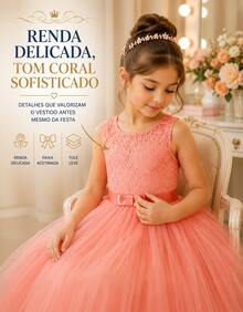 Long Dress For Children, Youth, Party, Flower Girl, Bridesmaid, Wedding, Flower Girl, Debutante, Princess, Miss, Lace With Bow, 3/4 Sleeve, Luxury - 3 To 16 Years - 乾枯玫瑰色 - 查看 5