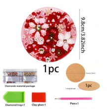 Juego de posavasos de pintura de diamantes 5D DIY, para principiantes, manualidades de pintura y suministros de costura para adultos, adecuado para decoración del hogar, accesorios de boda y recuerdos de fiesta, decoración de Acción de Gracias, Halloween y regalos de Navidad - Posavasos con diamantes de imitación - Ver 18