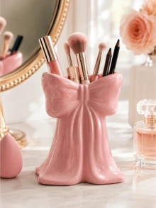 1 o 2 Scatole di immagazzinamento per il trucco a forma di fiocco carine - Organizer da scrivania per pennelli e forniture per ufficio, design elegante per il supporto dei pennelli da trucco, decorazione creativa per ragazze, studenti e donne - A - Visualizzare 3