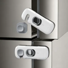 2 Pcs Universal Safety Locks, 360-Degree Rotatable Heavy-Duty Childproof Lock, For Cabinets Single Door Refrigerator Freezer, Easy To Install - Multicolor - View 11