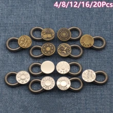 4/8/12/16/20Pcs Random Button Extender For Pants And Jeans, Free Sewable Adjustable Stretch Waist Extender, Metal Button Waist Extender - Multicolor - View 2