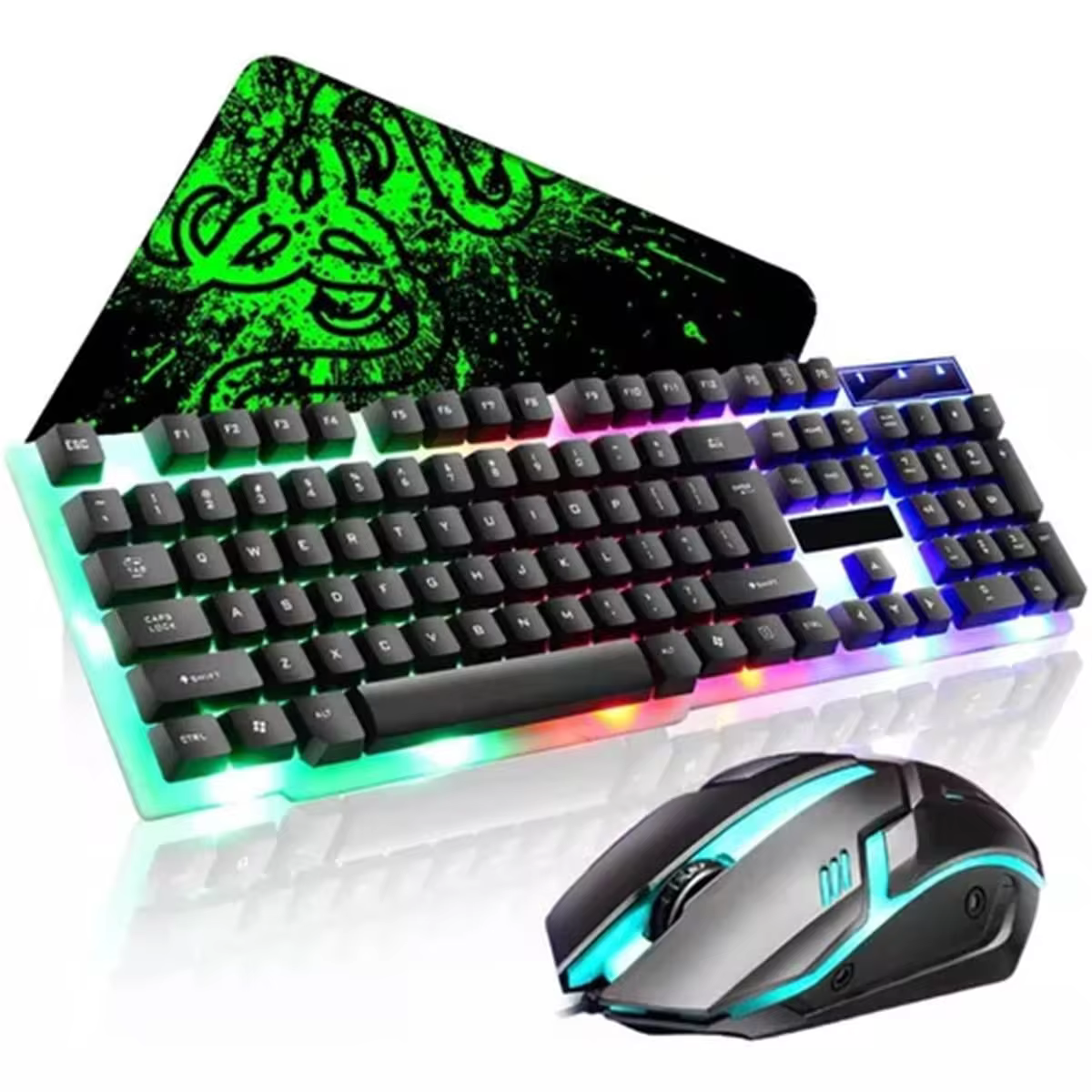 Professional Gaming Keyboard And Mouse Kit With USB Mouse Pad - View 1