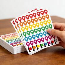 10pcs Colorful Position Labels Color-Coded Indicators Suitable For Camping, Travel, Craft Projects, Office Supplies, Scrapbooking, DIY Decoration PVC Self-Adhesive Stickers - Colored Location Labels - View 1