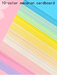 A4 Size 230g Colorful Cardstock, Suitable For Children's DIY Crafts, Origami, Painting, Greeting Card Making, Office Printing, Etc., Back To School Essential. - 10 Colors, 20 Sheets - View 9