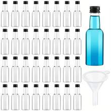 5入/10入/32入/48入/50入/100入/120入 25ml迷你酒瓶組，迷你空塑膠酒瓶附密封蓋，迷你酒瓶，酒吧派對用品，適用於感恩節、萬聖節和聖誕節，耐用，可用於盛裝果汁、醬料、咖啡等，適用於派對、野餐、露營、旅行使用，迷你酒瓶，附漏斗 - 25ml/0.85oz - 查看 3