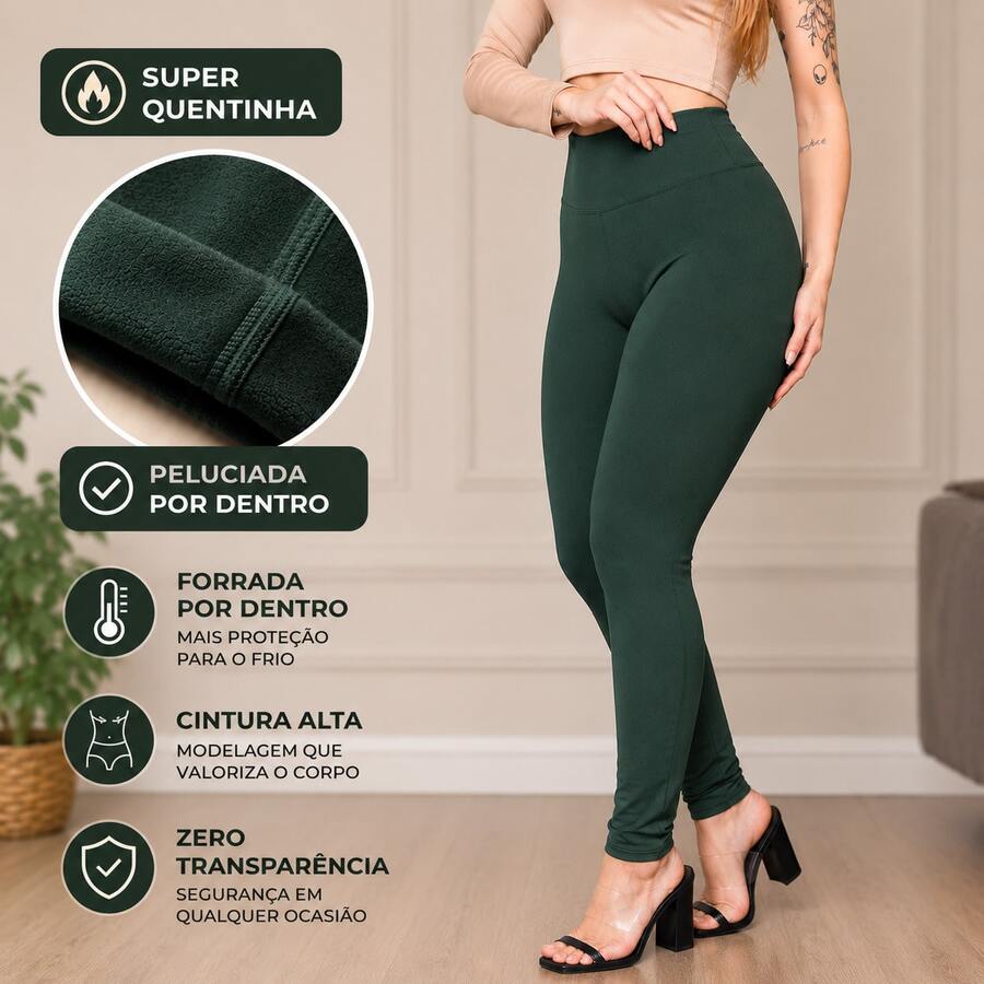 LLEVO Women Leggings - 軍綠色 - 查看 1