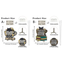1/2pcs Rustic Black Cat Library Wooden Signs, Cup & Book Stack Designs. Freestanding & Hanging Design Manual Reading Counter For Home Library Study Room Office, Perfect Back To School Gift For Book Lovers. - Multicolor - View 13