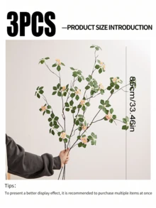 ZaiYe 3PCS, Artificial Azalea Branches, Lifelike Simulated Green Leaf Branches, Simple Zen Style Artificial Green Plants, Suitable For Indoor Home Table Decoration, Festival And Wedding Decorations - Multicolor - View 13