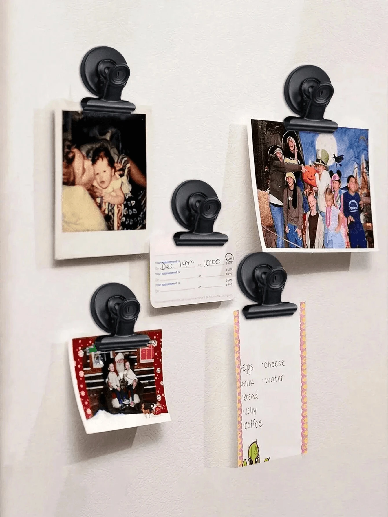 10pcs/5pcs/3pcs/1pc Magnetic Clips, Magnetic Photo Clips, Black Metal Magnetic Clips, Round Fridge Magnets, Can Be Used To Decorate Refrigerator And Fix Photos, Messages Or Notes, Can Be Firmly Adsorbed On Refrigerator, Whiteboard And Hanging Board And Other Iron Surfaces, Easy To Use, Keep Items Organized, Very Suitable For Valentine's Day, Anniversary And Back To School Season. - Multiple Styles - View 1