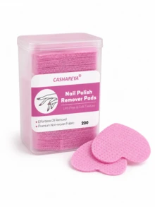 1 Box 200pcs/Heart-Shaped Nail Wipes, Heart-Shaped Nail Degreasing Wipes, Non-Damaging Nail Cleaning Cotton Pads, Soft Lint-Free Nail Removal Wipes, Disposable Wipes For Nail Salons, Heart-Shaped Nail Removal Cotton Pads, Non-Woven Soft Nail Cleaning Care Cotton Pads, Portable Nail Salon Wipes, Gift - Pink Box - View 10