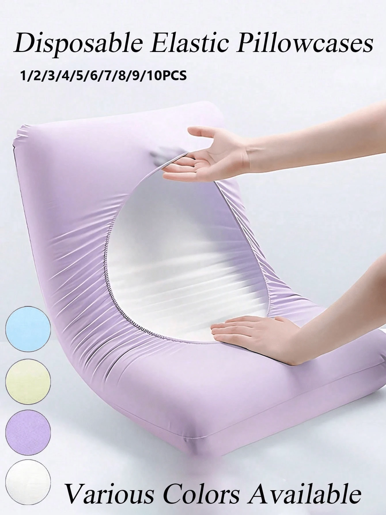 1/2/3/4/5/6/7/8/9/10PCS Soft Disposable Travel Pillowcases, Disposable Elastic Pillowcases, Suitable For Hotel Rooms, Beauty Salons, Non-Woven Fabric Material, Stain-Resistant And Breathable, Travel Hotel Pillowcases (Pillow Core Not Included) - Multicolor - View 1