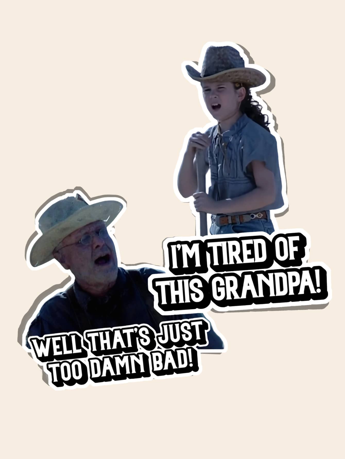 2pcs "I Am Tired Of This Grandpa!" Funny Sticker, High Quality Vinyl Sticker Gift Suitable For Laptop, Water Bottle, Presents - Multicolor - View 1