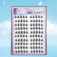 10 Pairs Glue-Free DIY Cluster Cat Eye False Eyelashes, Natural Manga Style Fine Hair Mixed Length, Reusable, Suitable For Beginners, Daily And Party Wear - View 11