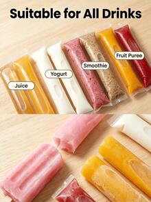 Popsicle Bags, DIY Popsicle Molds, Suitable For Juice, Milkshake, Yogurt, Chocolate, Etc. Reusable, Self-Sealing Bags, Essential For Summer Cold Drinks. - Multicolor - View 5