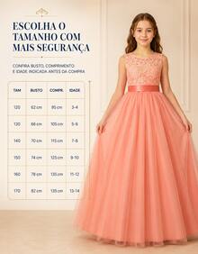 Long Dress For Children, Youth, Party, Flower Girl, Bridesmaid, Wedding, Flower Girl, Debutante, Princess, Miss, Lace With Bow, 3/4 Sleeve, Luxury - 3 To 16 Years - 乾枯玫瑰色 - 查看 2