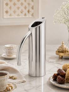 1Pc Stainless Steel Water Pitcher, Teapot And Beverage Server With Handle For Tea, Water, Juice, Kitchen, Restaurant And Home Dining - Silver - View 4