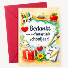 1PC Thank You Teacher Card With Envelope, Teacher Appreciation Greeting Card, Cute School Theme Gift Card For Teachers, Blank Inside Message Card, Back To School Gift, End Of Year Teacher Gift, Graduation Thank You Card - Multiple Styles - View 9