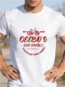 New Men's Summer T-Shirt, Short-Sleeved And Casual Style, With Ribbed Round Neck, Front And Back Print, Made Of Cool And Comfortable Fabric, With A Rental Design - Hitam - View 7