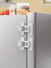 Household Oven Door Bolt Small Door Buckle Anti-Theft Bathroom Bedroom Anti-Locking Artifact Spring Door Latch Cabinet Lock, Suitable For Refrigerators, Appliances, Cabinets, Drawers, Fridge, Microwaves, Multi-Functional Lock, Easy To Install - Lock - View 2