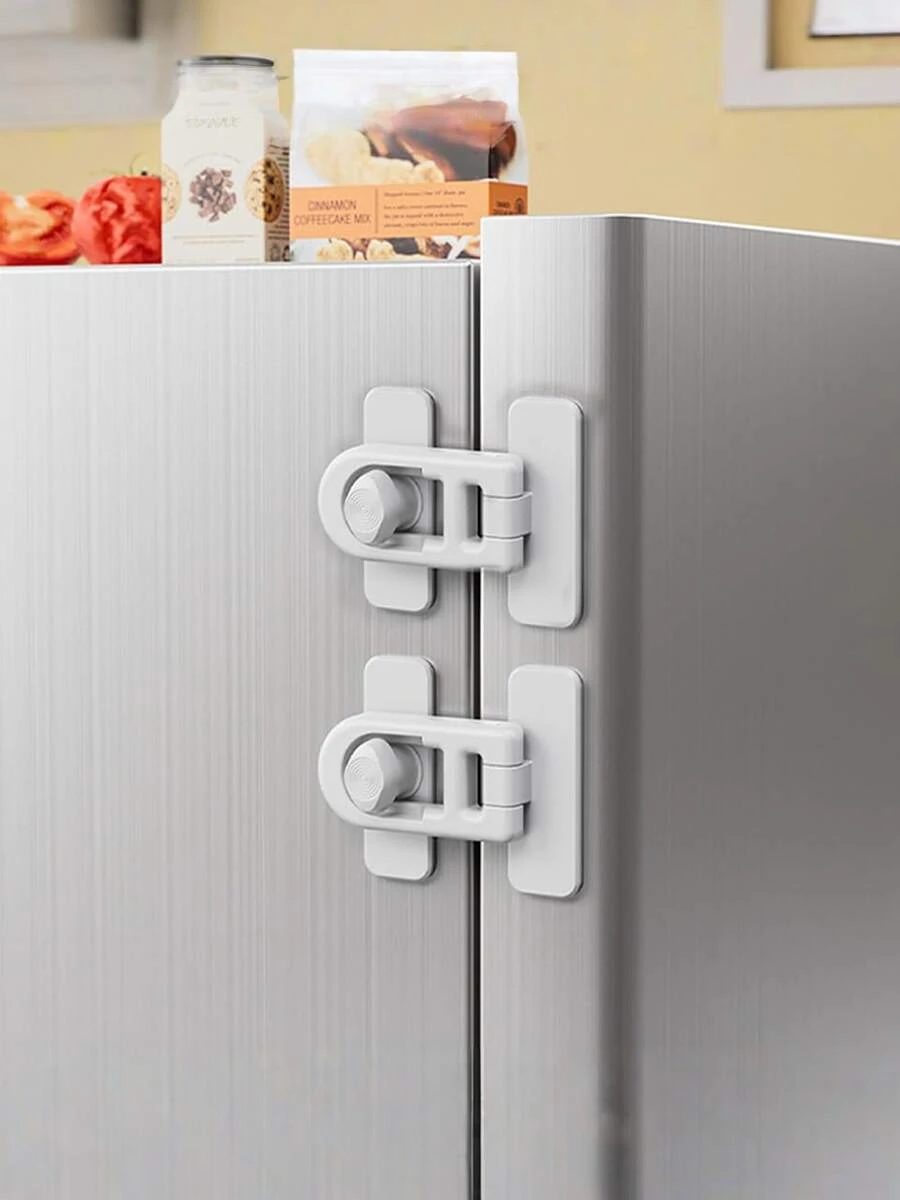 Household Oven Door Bolt Small Door Buckle Anti-Theft Bathroom Bedroom Anti-Locking Artifact Spring Door Latch Cabinet Lock, Suitable For Refrigerators, Appliances, Cabinets, Drawers, Fridge, Microwaves, Multi-Functional Lock, Easy To Install
