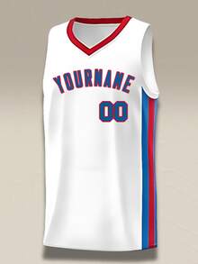 Personalized Custom Basketball Jersey For Your Team, Customizable Name And Number Sports - White - View 3