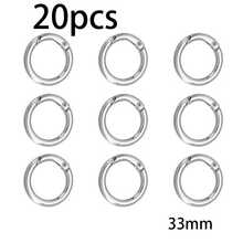 20pcs Metal O-Ring Spring Clasps, Suitable For Handmade DIY Charm Jewelry Making, Can Be Used For Open/Close Round Keychains, Handbags, Hooks, Dog Leash Buckle Connectors, Versatile And Practical - Multicolor - View 9