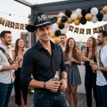 Rhinestone Western Hat Wide Brim Jazz Cap Stylish Sparkly Cowgirl Hat For Daily Life Party Stage  Holiday - Black - View 3