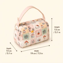 MINISO Sanrio Hello Kitty 絎縫旅行盥洗包 大容量化妝收納袋 附手把 護膚品收納袋 - 彩色 - 查看 6