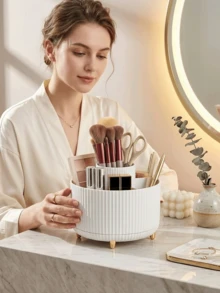 Space-Saving Cosmetic Display Stands & Beauty Organizers With 360 Degree Rotating Base Minimalist Organizer For Women And Students Aesthetic Organozadores De Maquillaje Perfect For Bedroom Desk Vanity Decor Perfume Organizer - Nhiều màu - Xem 2