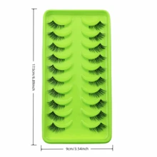 10 Pairs 3D Faux Mink Natural Short Half-Length False Eyelashes, 6-10mm Cross-Curled Transparent Stem, Soft & Comfortable, Elongates Outer Eye Corner, Reusable, Suitable For Women's Daily & Date Wear - View 4