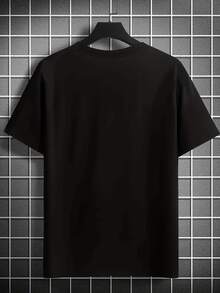 Men'S Retro  HOMIES  Graphic T-Shirt - Dark Wind Comfort Cotton, Casual Crew Neck, Regular Fit, Ideal Spring Summer Fall, Perfect Valentine'S Day Gift - 黑色 - 查看 4