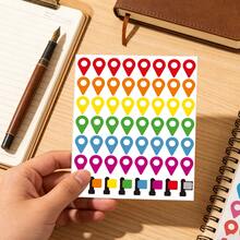 10pcs Colorful Position Labels Color-Coded Indicators Suitable For Camping, Travel, Craft Projects, Office Supplies, Scrapbooking, DIY Decoration PVC Self-Adhesive Stickers - Colored Location Labels - View 6